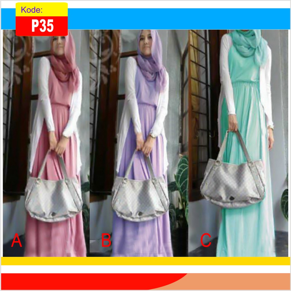 Baju Muslim Remaja Perempuan P35 Baju Muslim Remaja Trendy Baju